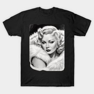 Mae West Black and White Portrait T-Shirt